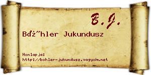 Böhler Jukundusz névjegykártya